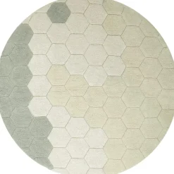 Tapis lavable rond Honeycomb Blue Sage (140 cm)