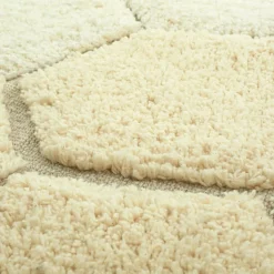 Tapis lavable rond Honeycomb Golden (140 cm)