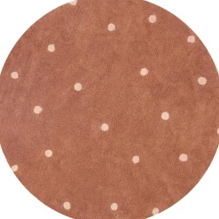 Tapis lavable Round Dot Chestnut (140 cm)