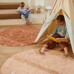 Tapis lavable Round Dot Rose (140 cm)