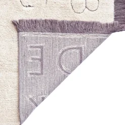 Tapis lavable RugCycled® ABC en coton naturel (90 x 130 cm)