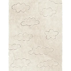 Tapis lavable RugCycled® Clouds en coton naturel (90 x 130 cm)