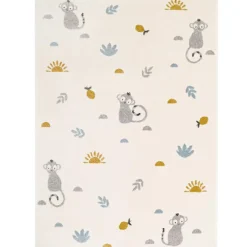 Tapis Little Wild Monkey miel (120 x 170 cm)