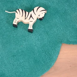 Tapis nuage en coton bleu canard (67 x 100 cm)