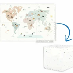 Tapis puzzle 3 en 1 Tiloo Worldmap (120 x 180 cm)