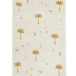 Tapis rectangulaire Little Palm palmier Miel (120 x 170 cm)