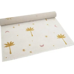 Tapis rectangulaire Little Palm palmier Miel (120 x 170 cm)