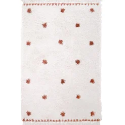 Tapis rectangulaire pois terracotta Wooly (100 x 150 cm)