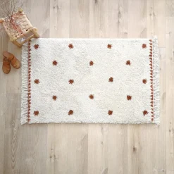 Tapis rectangulaire pois terracotta Wooly (100 x 150 cm)
