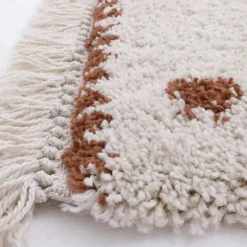 Tapis rectangulaire pois terracotta Wooly (100 x 150 cm)