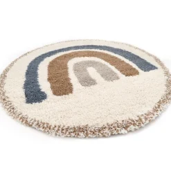 Tapis rond Bohemian rainbow Arc-en-ciel bleu (120 cm)