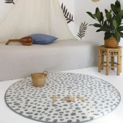 Tapis rond léopard Maldä blue (120 cm)