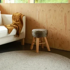 Tapis rond Neethu gris (110 cm)