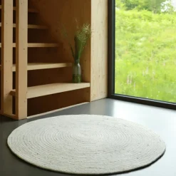 Tapis rond Neethu naturel (110 cm)