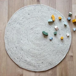 Tapis rond Neethu naturel (110 cm)