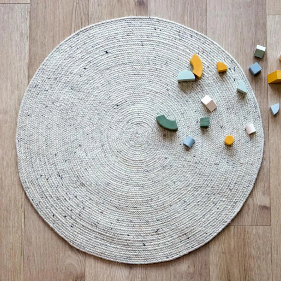 Tapis rond Neethu naturel (110 cm)