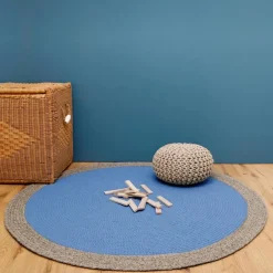 Tapis rond Nolan bleu (120 cm)