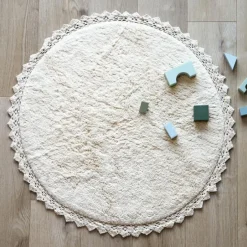 Tapis rond Perla écru (110 cm)