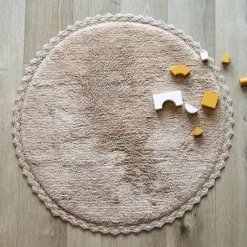 Tapis rond Perla nude (110 cm)