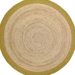 Tapis rond Yhuki en jute et laine Mangue (140 cm)