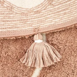 Tapis rond Yva fleur rose (110 cm)