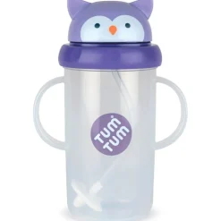 Tasse antifuite avec paille lestée Chouette (300 ml)