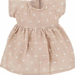 Tenue pour poupée robe Beige Petits Cœurs