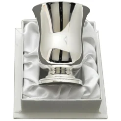 Timbale à pied Perles personnalisable (métal argenté) dans son coffret