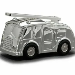 Tirelire Camion de pompiers personnalisable (métal argenté)