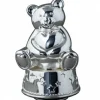 Tirelire musicale Ours personnalisable (métal argenté)