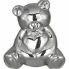 Tirelire ourson personnalisable (métal argenté)