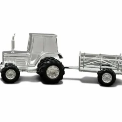 Tirelire Tracteur personnalisable (métal argenté)