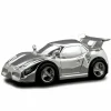 Tirelire Voiture de course personnalisable (métal argenté)