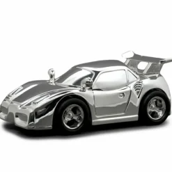 Tirelire Voiture de course (métal argenté)