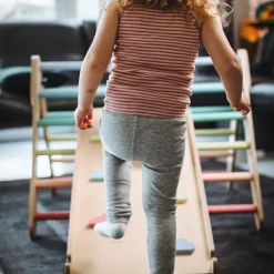 Toboggan et mur d'escalade 2 en 1 Pickler multicolore pastel