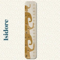Toise en bois Isidore éléphant caramel personnalisable