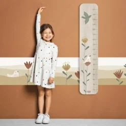 Toise en bois Lili Rose Grandes Fleurs personnalisable