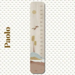 Toise en bois Paysage Dino personnalisable