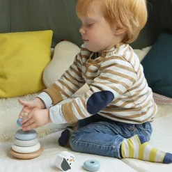 Tour à empiler en bois Bonhomme de neige