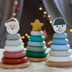 Tour à empiler en bois Bonhomme de neige