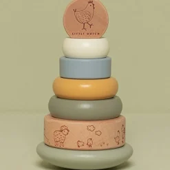 Tour d'anneaux à empiler en bois Little Farm