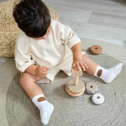 Tour d'anneaux empilables en bois Little Mateys