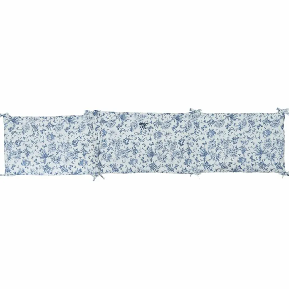 Tour de lit adaptable Toile de Jouy bleu