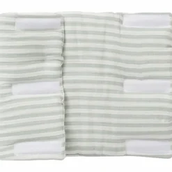 Tour de lit modulable et respirant gaze rayé vert de gris