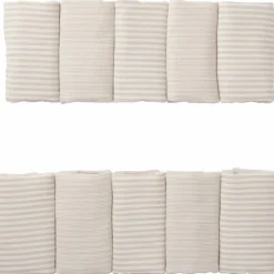 Tour de lit modulable et respirant gaze beige rayé galet