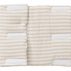 Tour de lit modulable et respirant gaze beige rayé galet