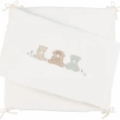 Tour de lit réversible beige brodé