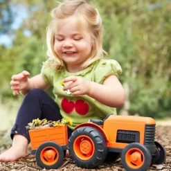Tracteur orange et gris