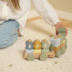 Train à blocs en bois tracteur Little Farm