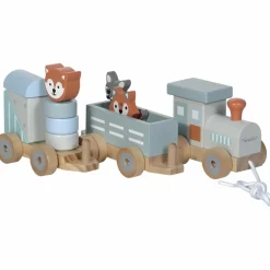 Train en bois Les animaux du zoo